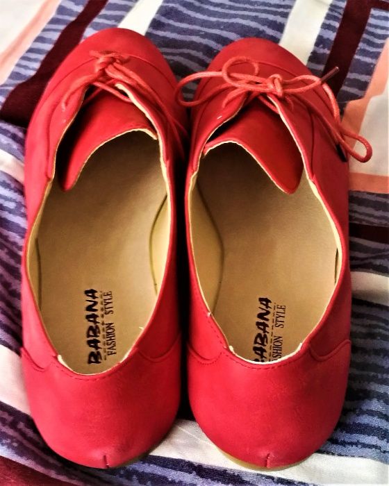 Czerwone Botki Półbuty Jazzówki Klasyczne 36/41
