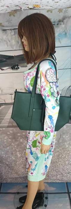 Sukienka damska maxi oversize w wielokolorowe wzory