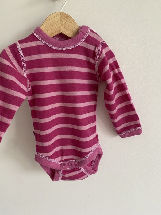 Body reflex 62 paski różowe wełna merino