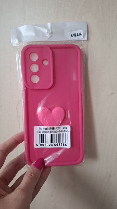 Etui silikonowe różowe serce do Samsung A56