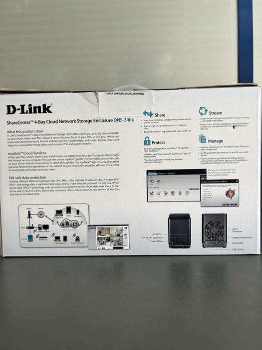 NAS D-Link DNS-340L ShareCenter | 4-Bay | Media Server & Backup Cloud