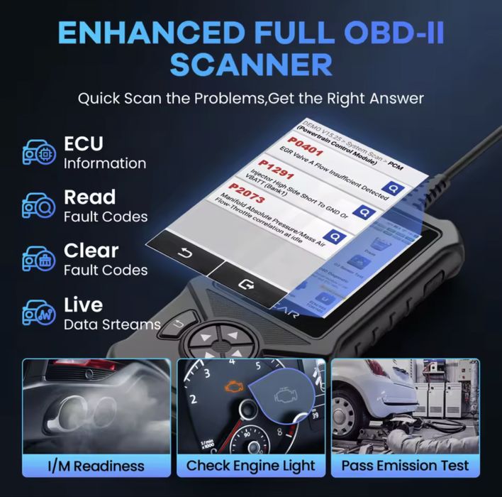 Leitor diagnoticos touchscreen OBD/OBDII CDE900 MUCAR