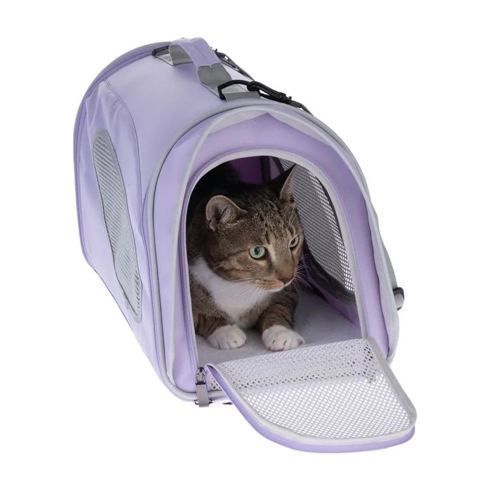 Składana Torba Transportowa dla Kota i Małego Psa do 12kg 54x27x30cm Lawendowa - Po Zwrocie