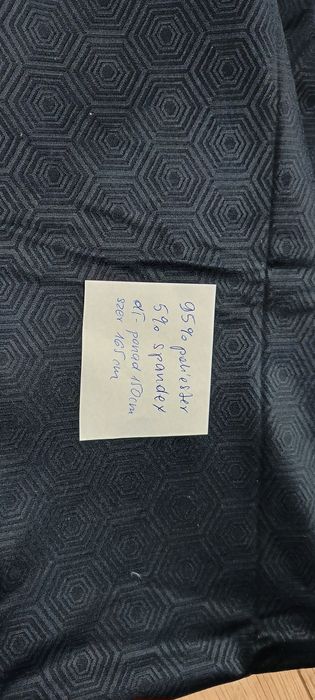 Materiał, kupon granatowej dzianiny