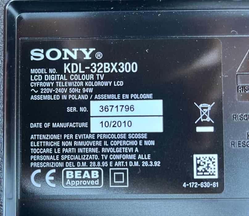 Televisão Sony KDL - 32BX300 Bravia