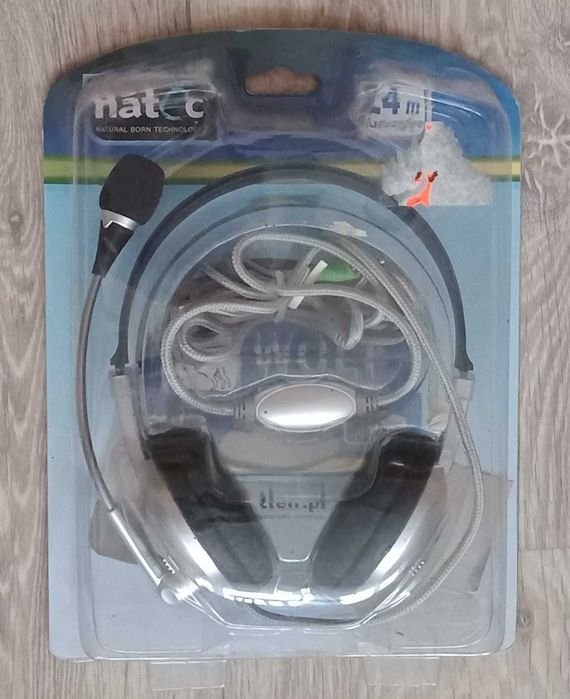 Słuchawki z mikrofonem Natec Wolf