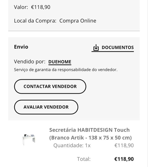 Vendo Secretária Nova