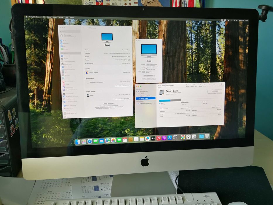komputer Apple iMac 27" dysk ssd radeon pamięć 8gb all in one mac