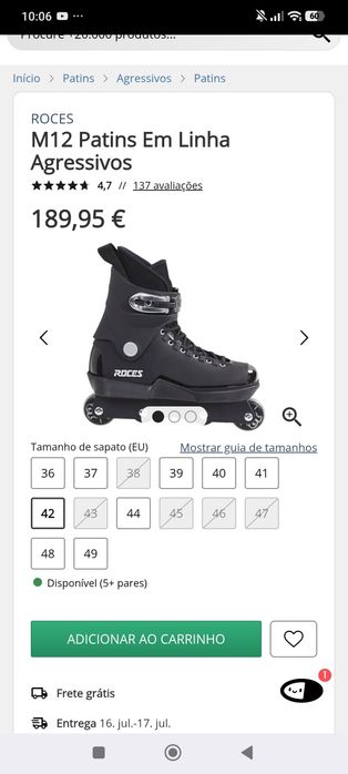 Patins em linha rocces  42
