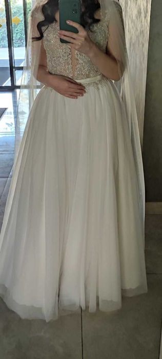 Свадебное платье/А-силует/Айвори