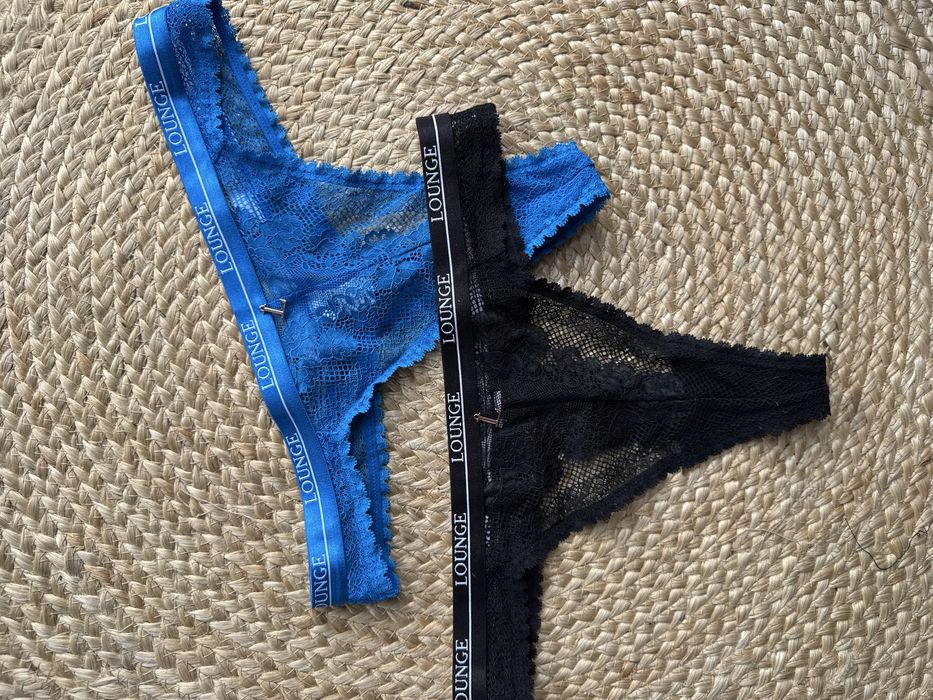 2 majtki M czarne i niebieskie
