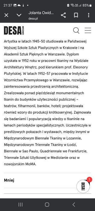J.Owidzka dzieło unikat"Przedwiosnie" gobelin  sygnowany kilim Wysyłka