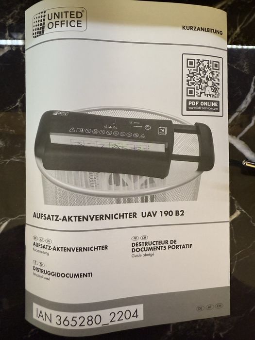 Телескопічний шредер United office Подрібнювач для паперу измельчитель