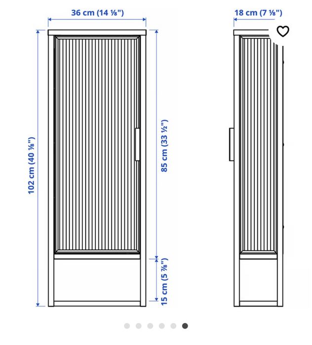 MOSSJÖN Arm parede c/prateleiras/pt vidro, antracite