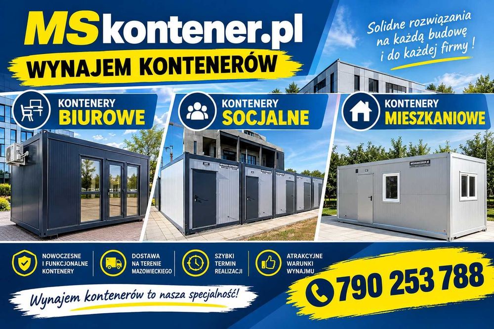 Wynajem Kontener pawilon handlowy sprzedażowy 18m2 WC+Aneks+Klima