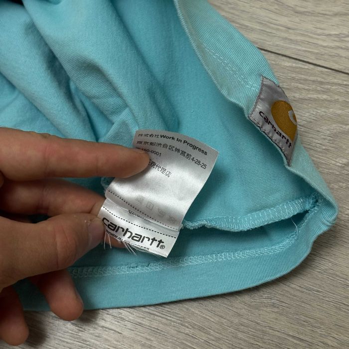 Блакитна футболка Кархартт Heavy Carhartt Pocket, Розмір М