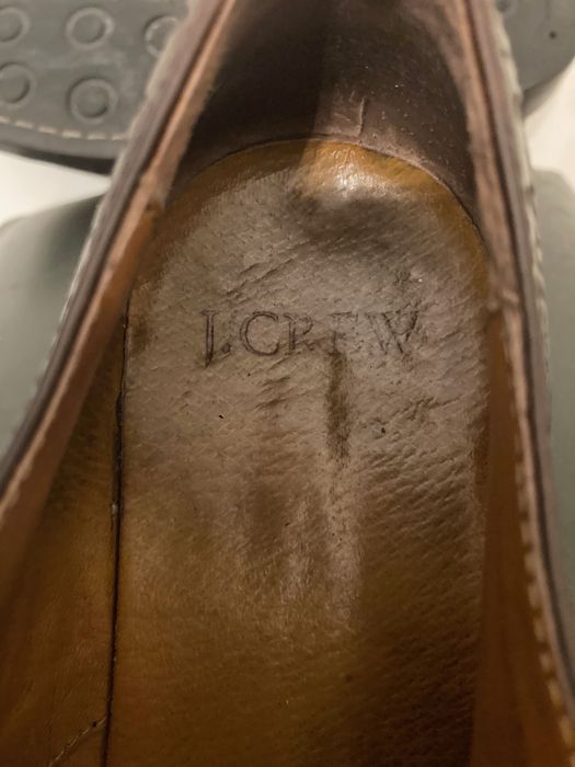 Sapatos de Homem J.Crew, pele castanho escuros. Tamanho 41 em muito bom estado