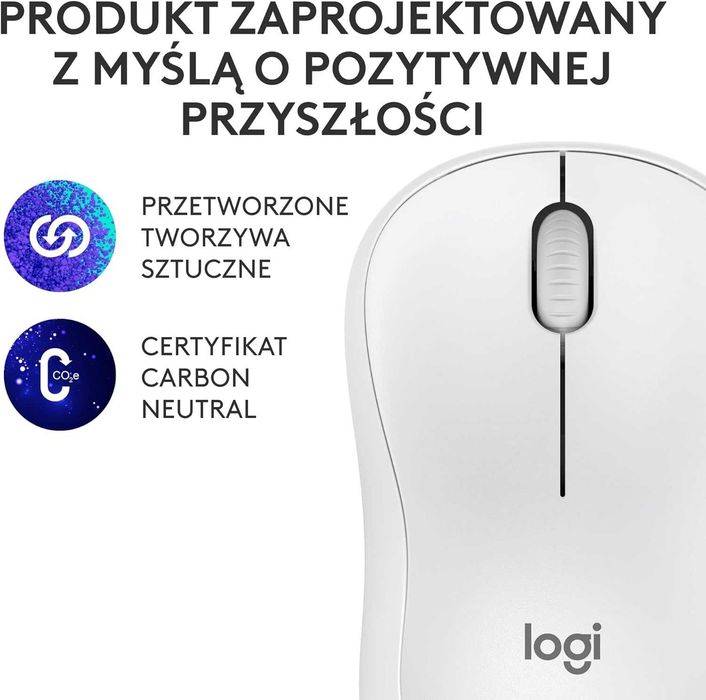 Logitech M240 SILENT Mysz Bezprzewodowa bluetooth Silent Cicha Biała