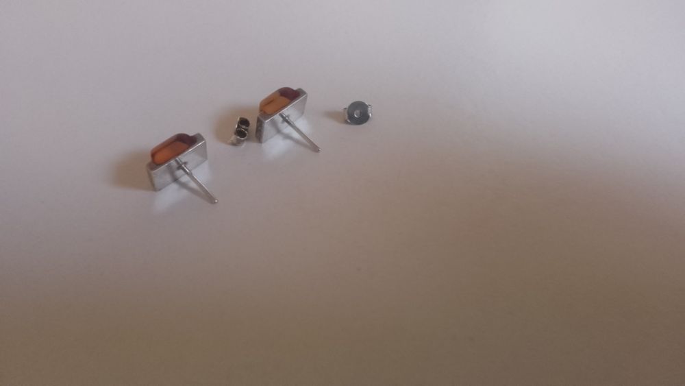 Сережки срібло з бурштином(янтарь)