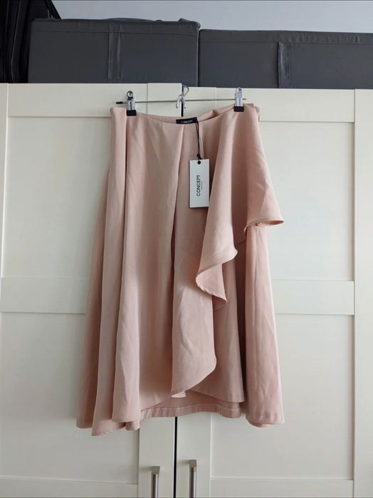 Spódnica midi Concept Reserved pudrowy róż 38/40