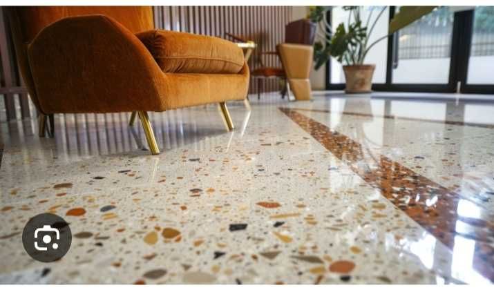 Polimento de mármore terrazzo e fabrico de chão em terrazzo