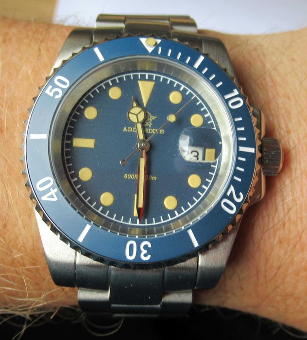 zegarek diver  niebiesko zółty