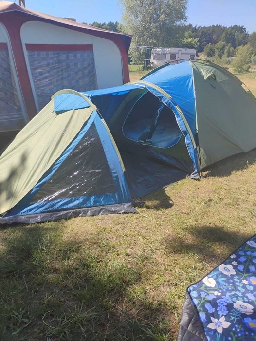XXL 3w1 Zestaw + GRATISY Mocny Namiot Turystyczny Kempingowy 4 osobowy