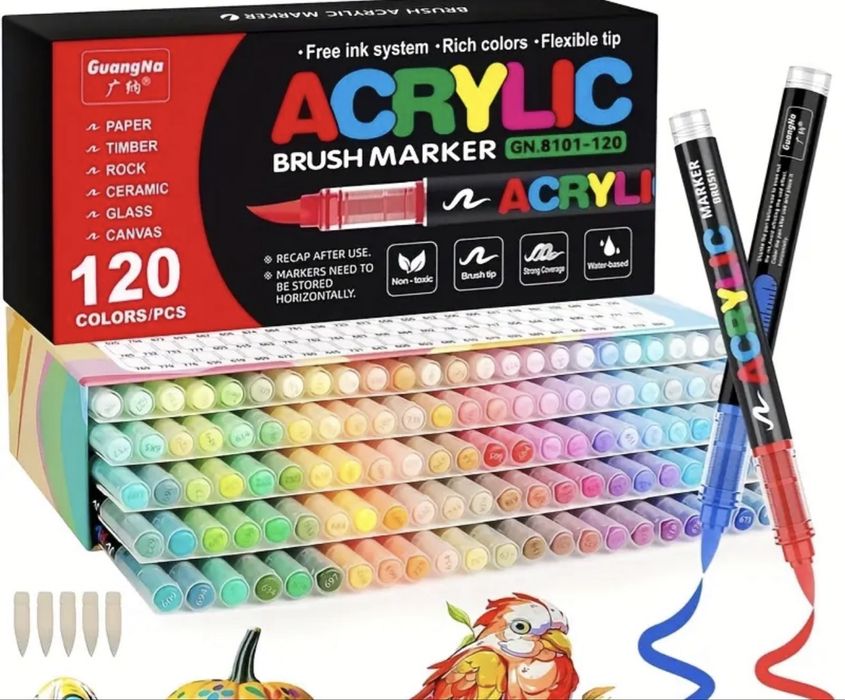 Бескоштовна доставка! Guangna акрилові маркери 120