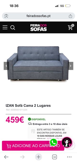 Sofa cama cinzento
