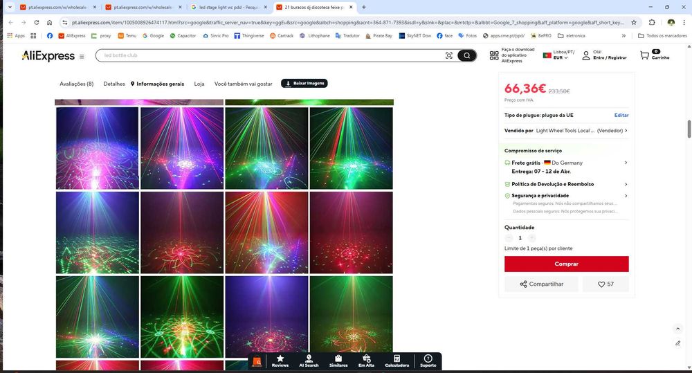 Projetor RGB luzes de festa uv led som estroboscópico