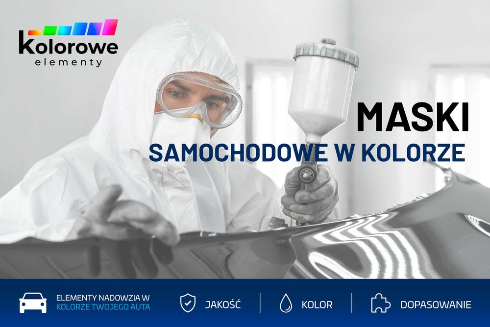 Maski samochodowe w kolorze nadwozia, wszystkie marki