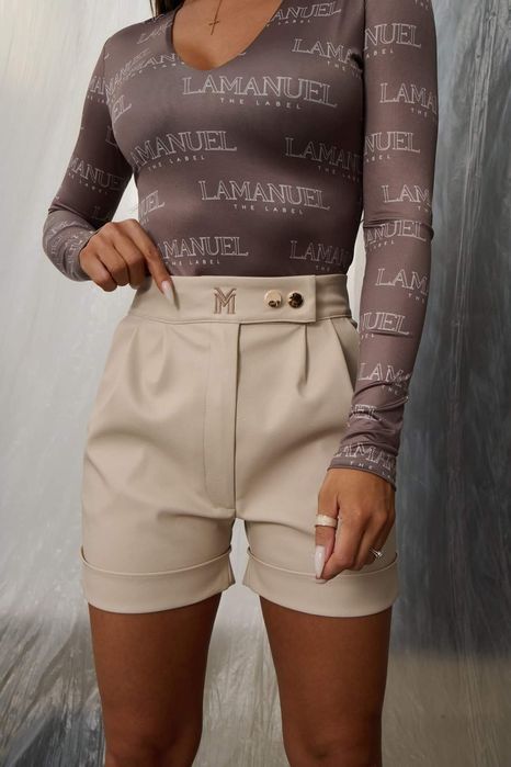 Spodenki La Manuel SKIN XS S M beżowe czarne camel