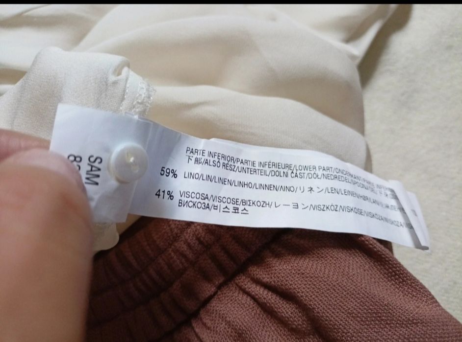 Kombinezon jedwab len viscoza Zara