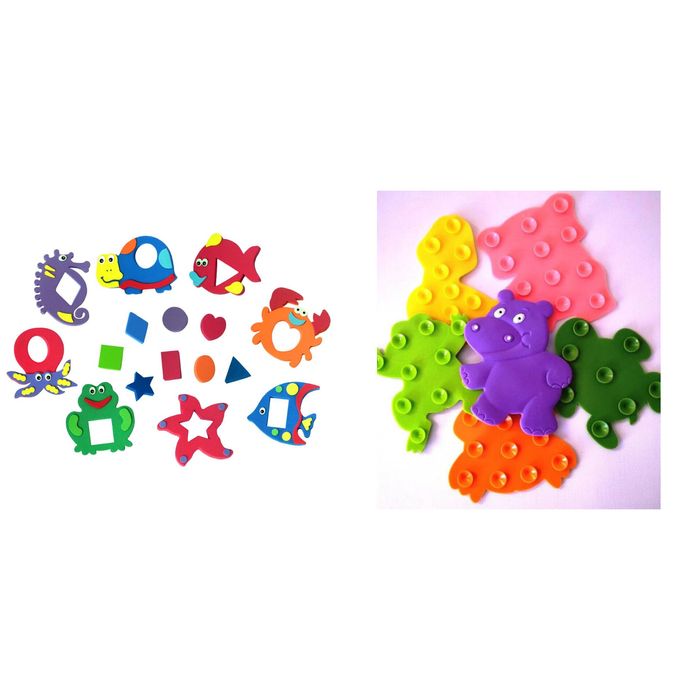 Набір великий аквапазли і мініковрики для купання ванній дитячі