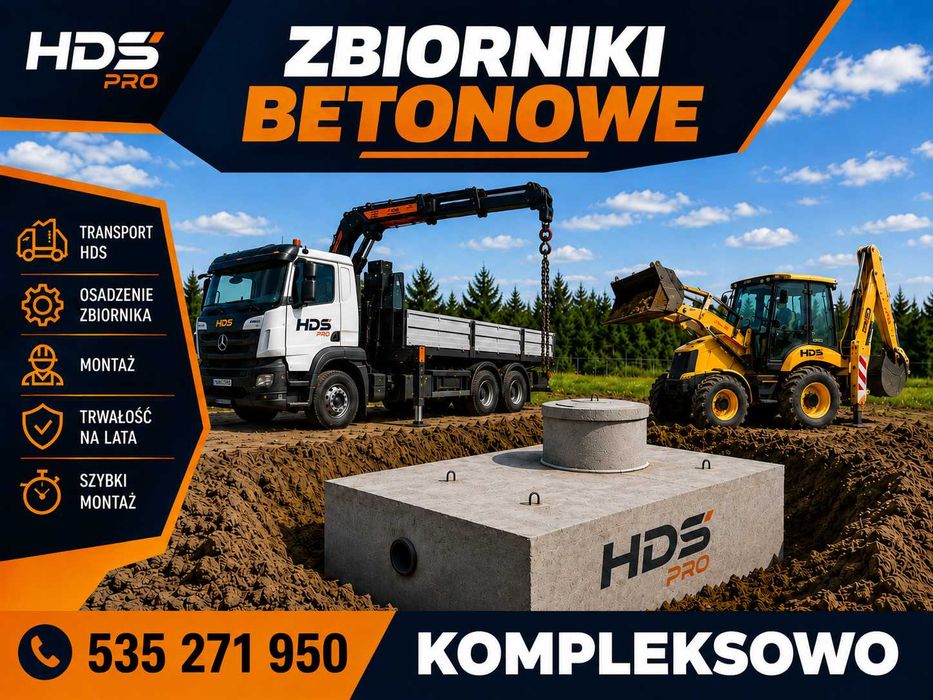 Szamba betonowe kompleksowo Niepołomice | Transport + Montaż | Dostępne od ręki