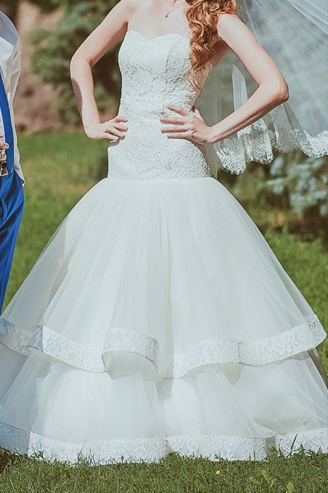 Весільна сукня айворі, не вінчена, після хімчистки