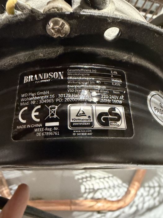 Duży wentylator Brandson 160W prawie nówka