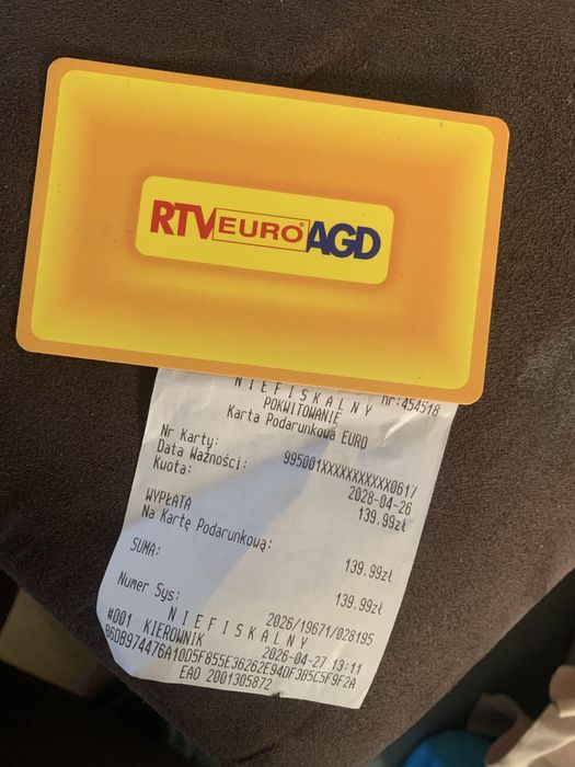 Karta podarunkowa rtv euro agd