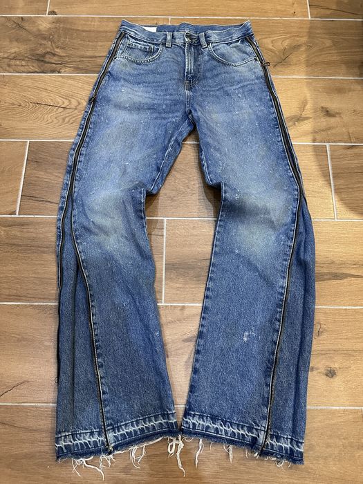 zara flared jeans zip