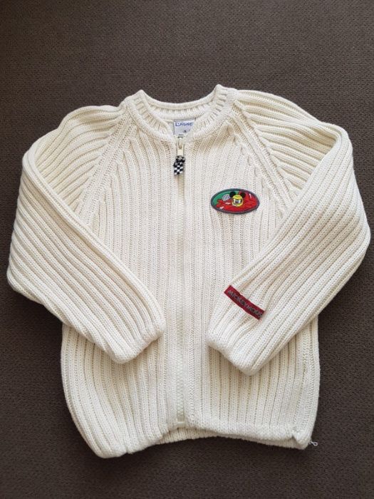 Kremowy sweterek z motywem myszki Miki H&M rozmiar 98 cm