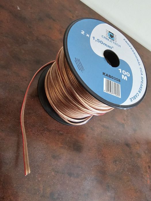 Kabel do głośników 2x 1.5mm2 Cabletech CCA OFC
