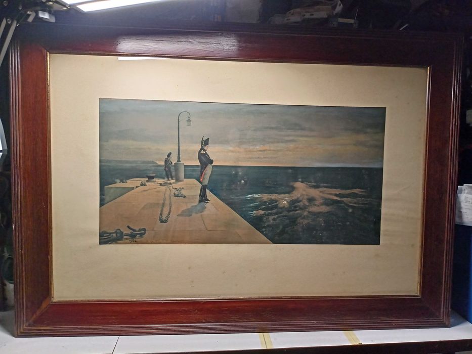 Oskar Rex(1857-'29) Napoleon. Obraz-grafika Aukcyjny. Podmalowana.