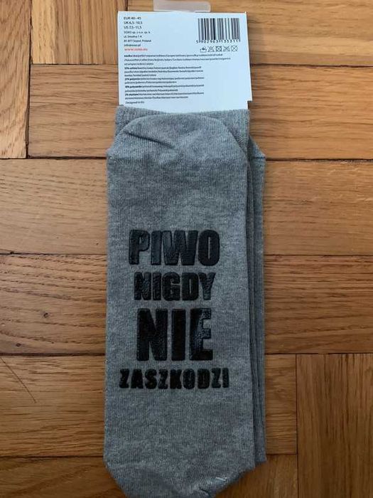 Skarpety męskie szare z napisami SOXO
