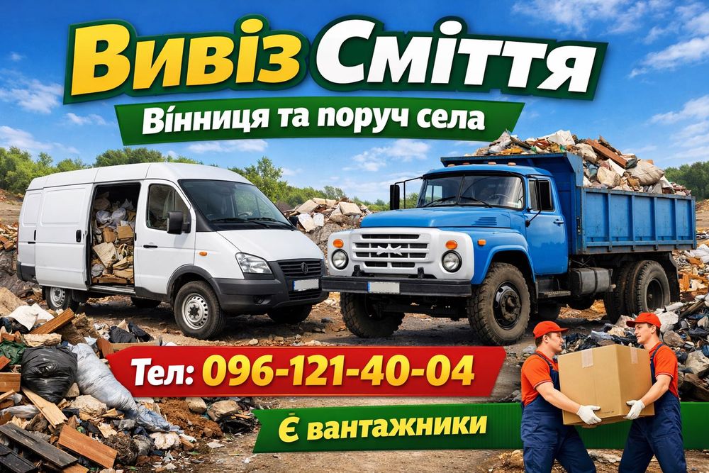 Вивіз сміття завантаження вивіз мотлоху дерева гілля Вивоз мусора