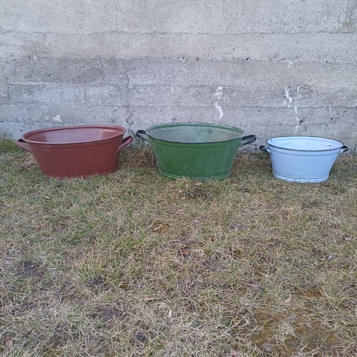 Balia wanna emaliowana PRL Vintage