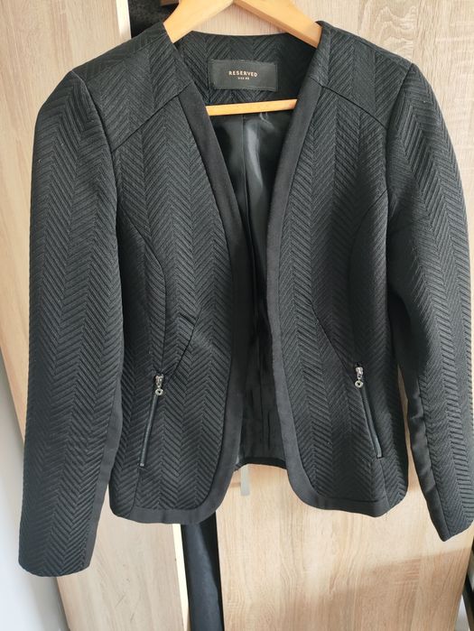 Żakiet damski, marynarka czarna, Reserved, 38/40