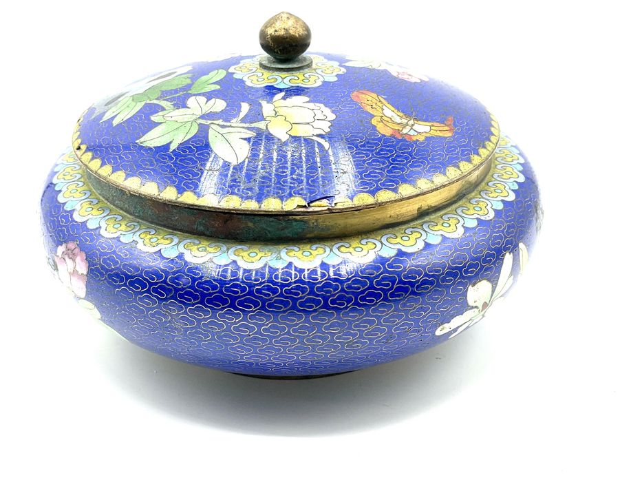 Caixa centro de mesa cloisonné antiga