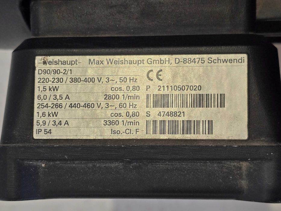 Palnik gazowy Weishaupt WM-G 10/3 A ZM moc 100kW-1000kW modulowany