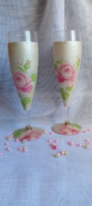 Посуда в стиле Прованс - бокалы, вазы- подсвечники, ваза, тарелки,часы