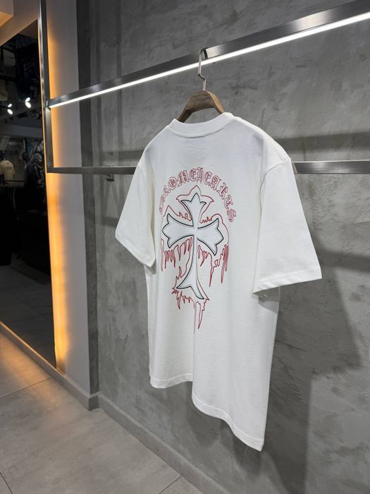 Футболка Chrome Hearts біла чоловіча футболка хром хартс біла чоловіча